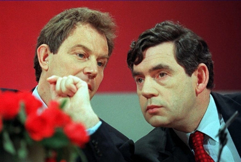 Blair és utódja, Gordon Brown még a választási győzelem előtt 1997. áprilisában.
// Fotó: AFP, (c) 1999-2023 Index.hu