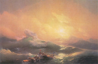 Ivan K. Ajvazovszkij: A kilencedik hullam (1850, Orosz Muzeum, Szentpetervar)