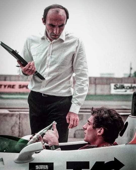 Frank Williams es Ayrton Senna  Williams  Donington Park 1983