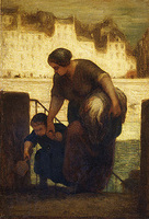 Honor Daumier: Laundress on the Quai d'Anjou, c. 1860