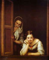 Bartolome Esteban Murillo: Two Women at a Window  (1655-60)