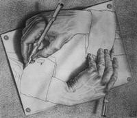 M.C. Escher: "Kezek"