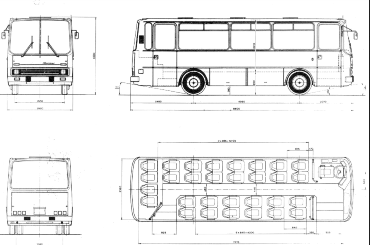 Паз 3205 характеристики. Чертеж автобуса ПАЗ 3205. Икарус 250 габариты. ПАЗ-3205 автобус габариты салона. Габариты ПАЗ 3205.