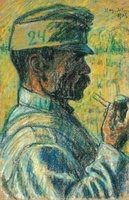 Nagy Istvn (1873-1937) - Profilban pipz (1916) - pasztell