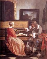 Gabriel Metsu-Man and Woman Sitting at the Virginal/1658-60