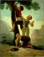 Goya: Boys climbing a tree, 1790