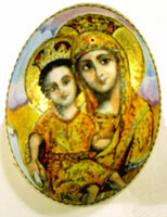 Ostrich egg: Madonna with child