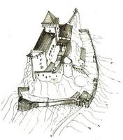 Boldogk� rekonstrukci�s rajza a teljes ki�p�tetts�ge idej�n, a XVII. sz�zadban