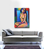 Martina Shapiro (kortrs) - Abstract Nude in Blue Chair