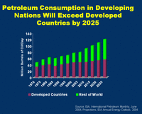 Petroleum Consumption in Developing Nations will Exceed Developed Countries in 2025