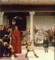 Sir Lawrence Alma-Tadema: The Education of the Children of Clovis  (1861)
