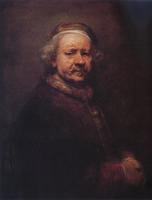 Rembrandt H. van Rijn - Portrait of the Artist at his Easel, 1660   Louvre