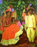 DiegoRivera:Fiesta Tehuana (Bl T-ban) 1928