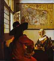 Jan Vermeer: Soldier and a Laughing Girl  (ca.1658)