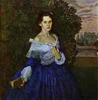 Constantin Somov. Lady in Blue. Portrait of the Artist Yelizaveta Martynova (1868-1904). 1897-1900.