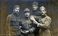 May 1918. Left to Right: Oberleutnant Gozbosev?, Feldkurat Jovandic, Leutnant i.d.R. Vujicic  and Leutnant i.d.R. Milan Protic