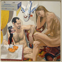 Philip Pearlstein - Mickey Mouse Puppet Theater, Jumbo Jet, and Kiddie Tractor With Two Models (2002) 