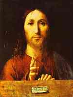 Antonello da Messina. Christ Blessing. 1465.