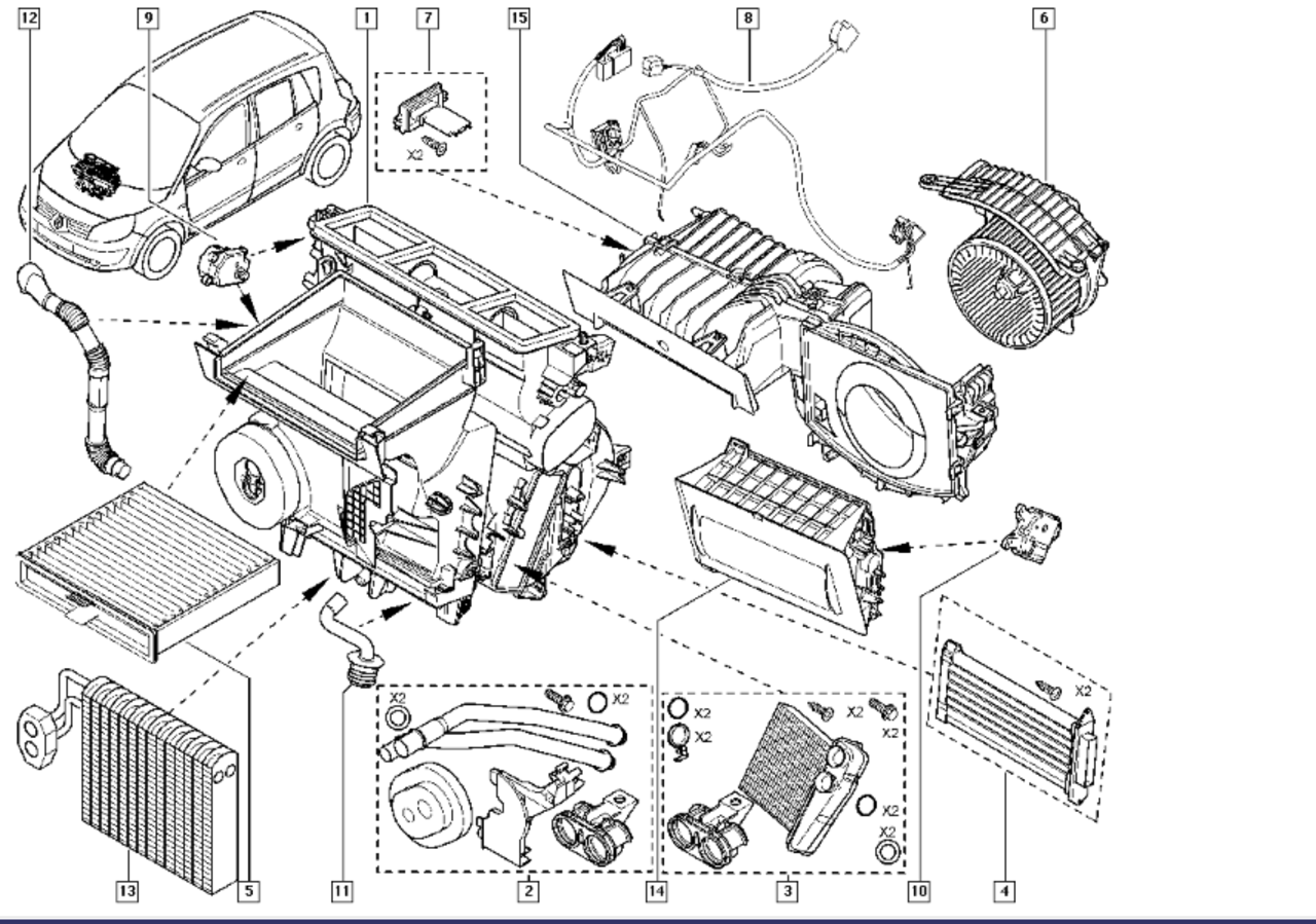 Схема кондиционера рено сценик 2
